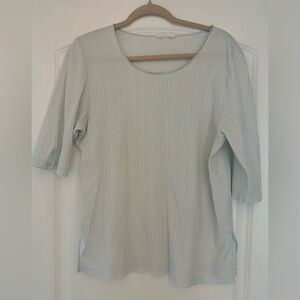 HANRO of Switzerland Soft Sleep Shirt, Light Blue, 100% Cotton, Size M